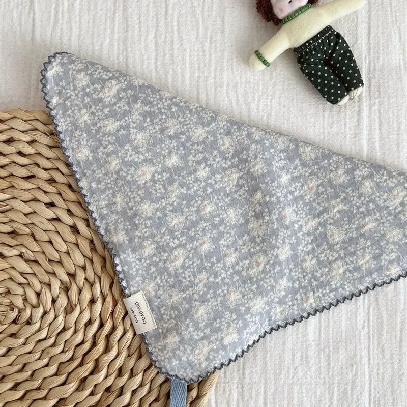 Korean Baby Wiping Face Towel Pure Cotton Floral Yarn Square Saliva Towels Infant Soft Handkerchief Newborn Kids Hand Washcloth