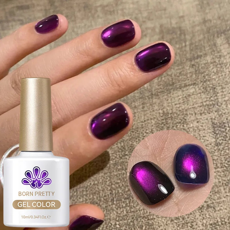 BORN PRETTY 10ml Wishing Apple Red Glass Bead Cat Magnetic Gel Ultra Shine Soak Off UV Gel Nail Art Varnish Nail Supplies