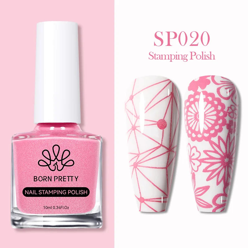 BORN PRETTY 10ml 25 Colors Nail Stamping Polish Nail Art Varnish with Peel Off Nail Latex Black White Colorful Stamp Polish