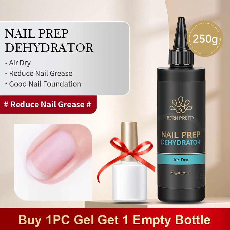 BORN PRETTY 250g Super Top Coat Base Gel Soak off UV LED Drying Long Lasting Semi Permanent Jelly Nude Pink Gel Nail Polish