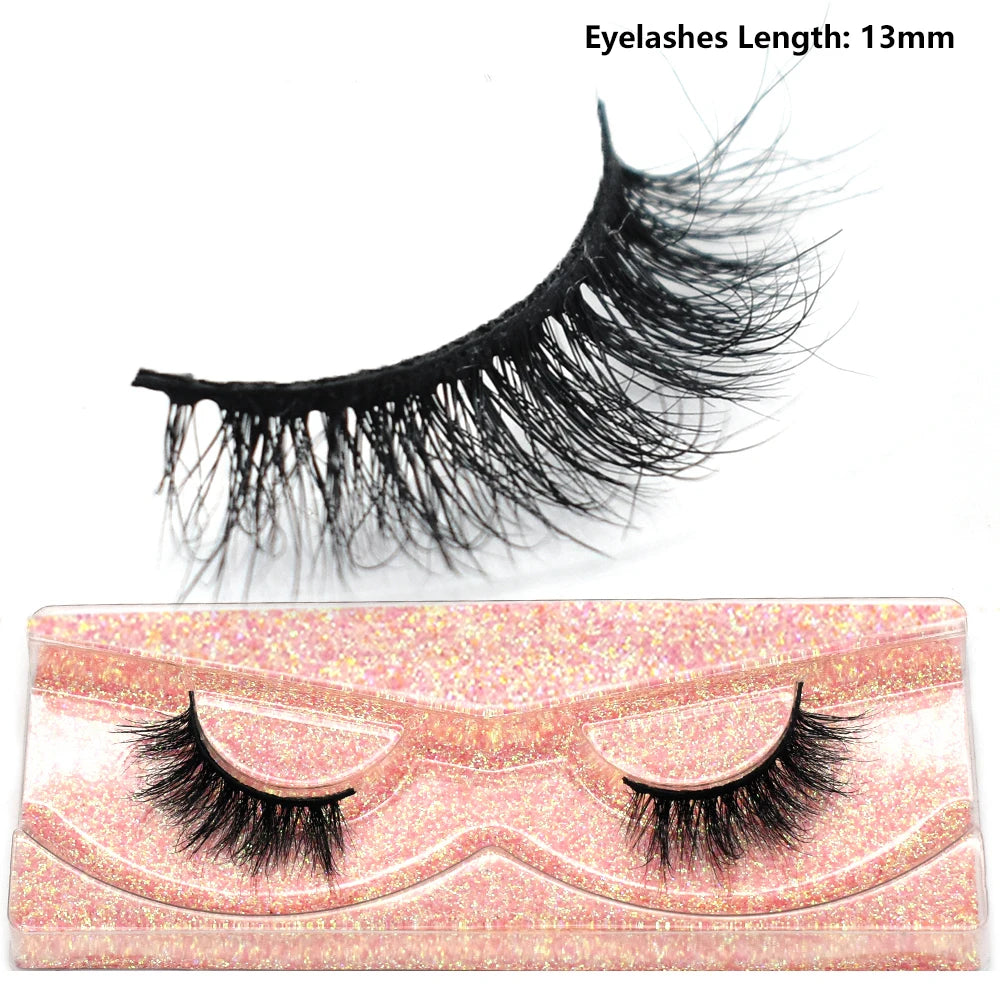 Half Lashes Short Mink Eyelashes Fluffy Soft False Eyelashes Wispy Cross Strip Eye Lashes Natural Mink Eyelash Extension Makeup