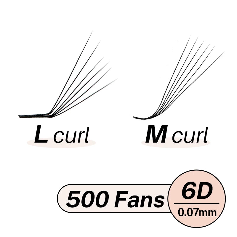 M L Curl Loose Premade Volume Fans for Eyelash Extension Promade Fans Prefact Bouquet Eyelashes 3D to 10D Pre Made Loose Fans