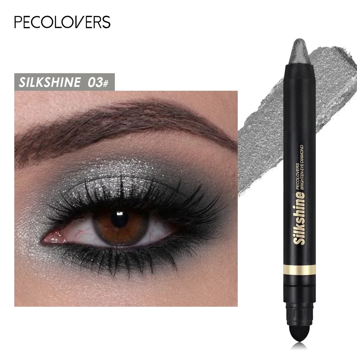 Colorful Shimmer Eyeshadow Stick Double Ended Metallic Pearlescent Highlighter Makeup Pigment Silkworm Eyeshadow Pen