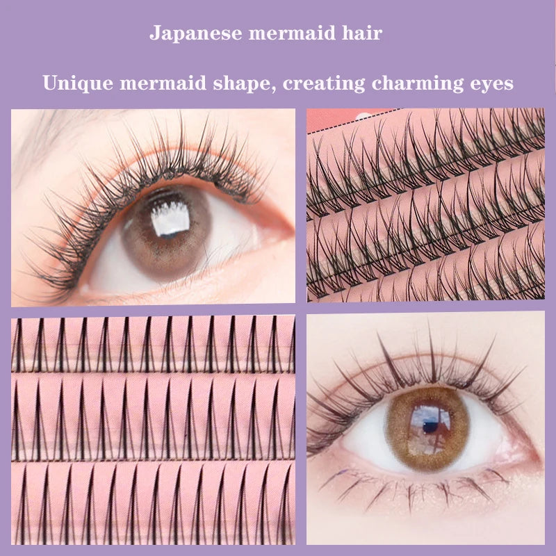 Anlinnet  M Shape Professional Makeup Individual Lashes Cluster Spikes lash Wispy Premade Russian Natural Fluffy False Eyelashes