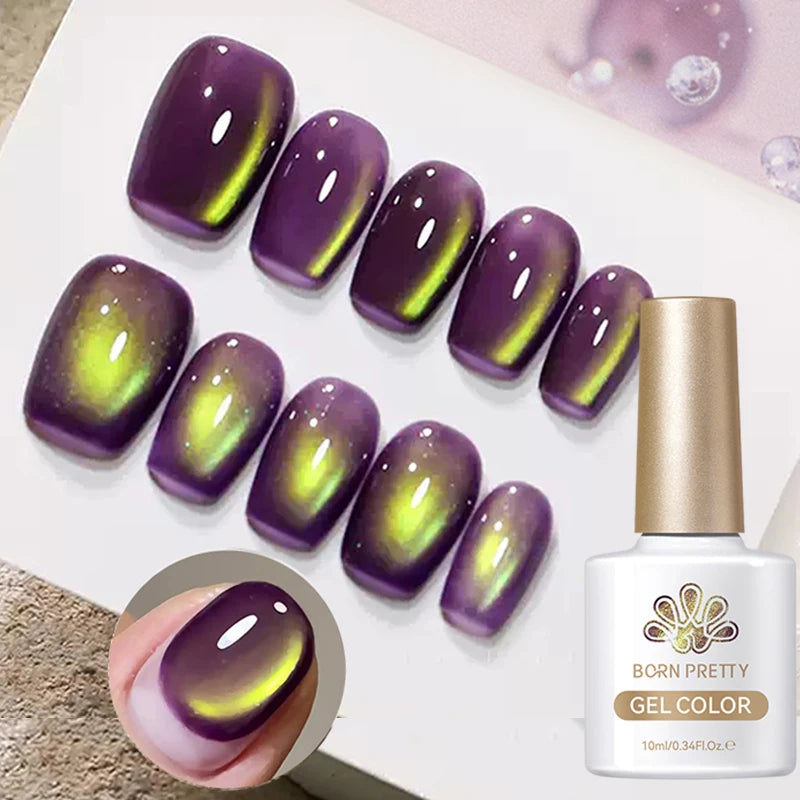BORN PRETTY 10ml Wishing Apple Red Glass Bead Cat Magnetic Gel Ultra Shine Soak Off UV Gel Nail Art Varnish Nail Supplies