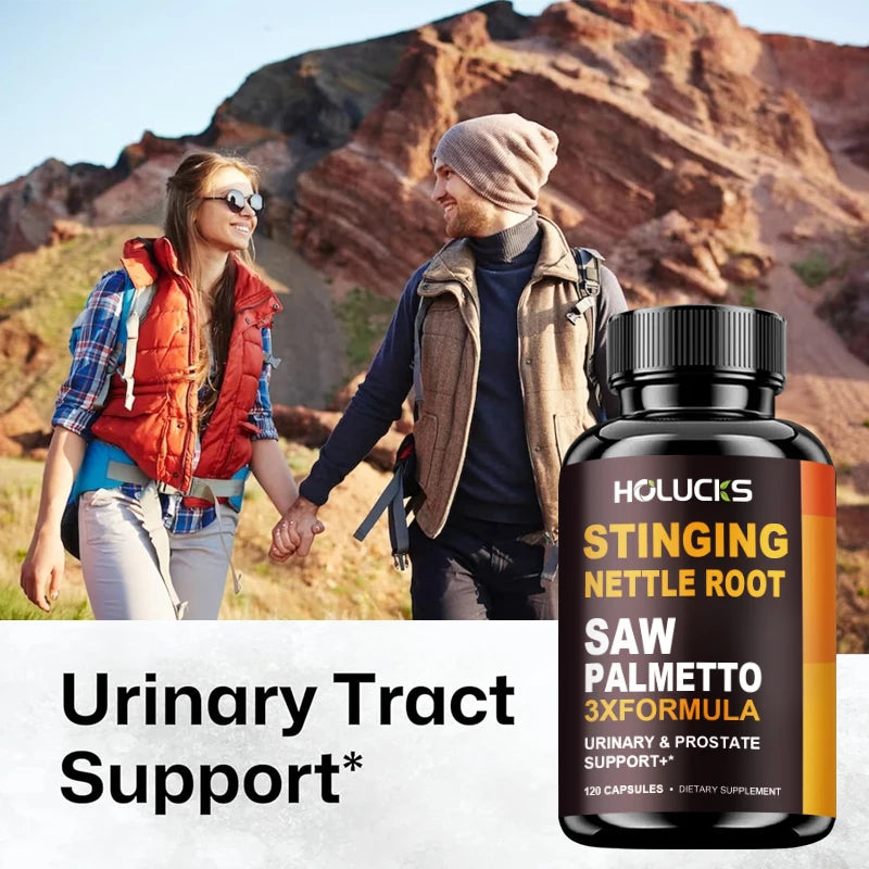 Stinging Nettle Root & Saw Palmetto Capsules, Help Promote Prostate Health, Hair Growth, Urinary Tract Support, Premium Formula