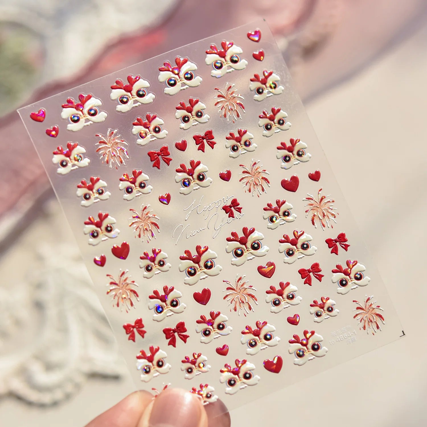 Golden Lucky Cat Nail Art Decorations Stickers Good Luck Gong Xi Fa Cai 5D Self Adhesive Nail Decals Wholesale Dropshipping