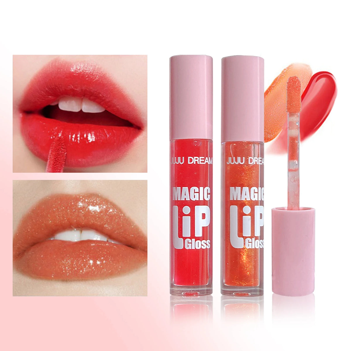 6 pcs Fine Sparkling Lip Gloss Set - Easy to Color, Non-Stick, Non-Fading, Moisturizing & Shiny Lip Gloss Set, a Gift for Ladies