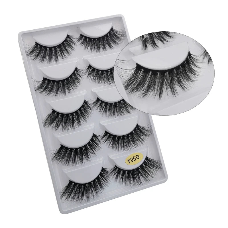 3/5 Pairs Fluffy Mink Eyelashes Thick 3d Lashes False Eyelashes Dramatic Wispy Flared Eyelash Makeup Eyelash Extension G600