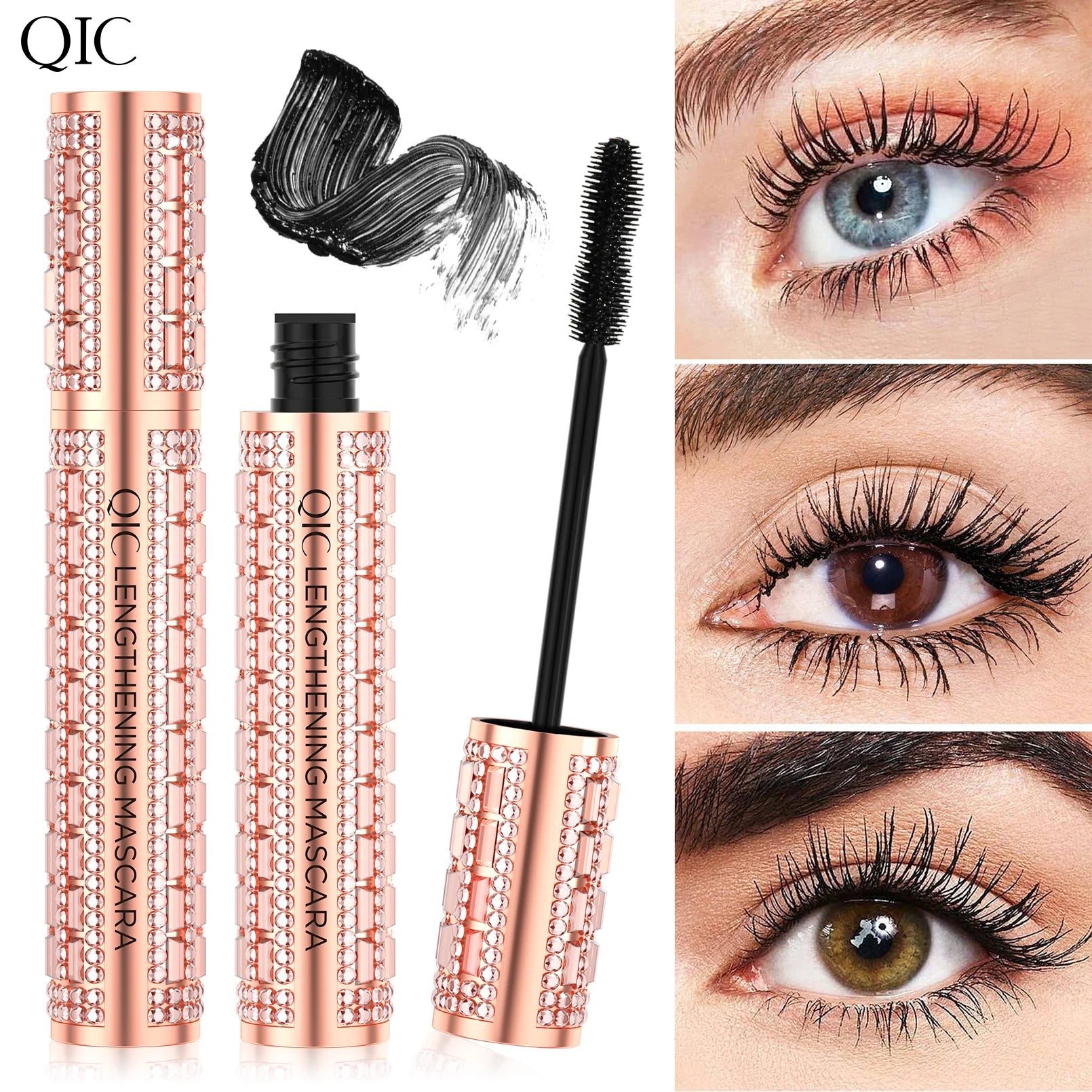 5D Eye Black Mascara Waterproof Lengthens Eyelashes Extension Silk Fiber Mascare Eye Makeup for Women Cosmetic Korean Make up