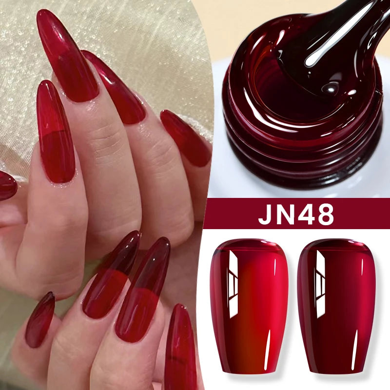 BORN PRETTY 10ml Translucent Color Gel Polish Jelly Nude Autumn Jelly Amber Semi Permanent UV Gel Nail Art Soak Off Gel Varnish