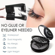8pcs Magnetic False Eyelashes,No Glue Required with Tweezers,Reusable Double Magnetic False Eyelashes Makeup for Party Daily Use
