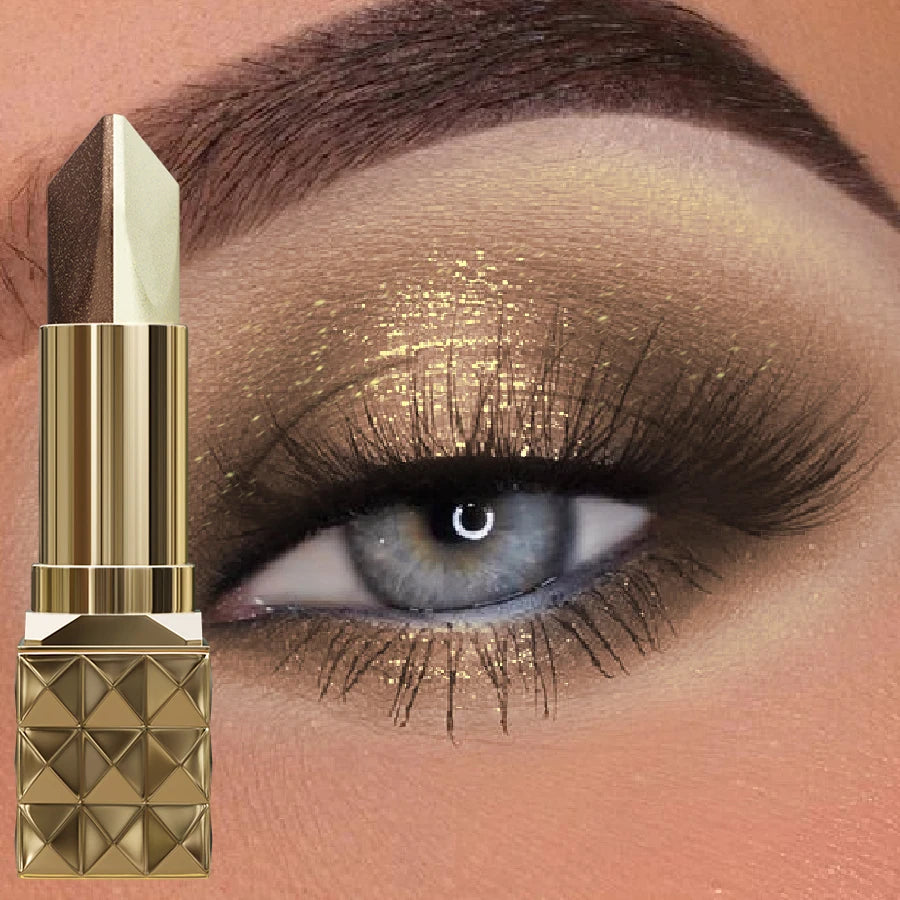 Two-tone Color Pearlescent Brown Eyeshadow 2 in 1 Pencil Stick Shimmer Eye Shadow Pen Korean Makeup Long Lasting Cosmetic Gifts