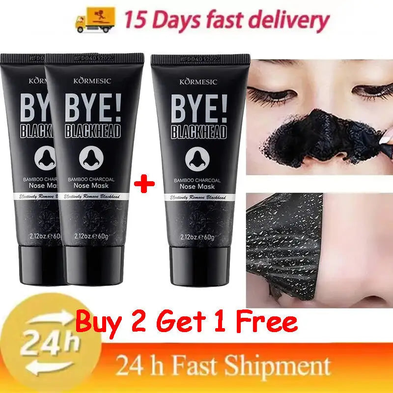 Unisex Blackhead Remove Mask Bamboo Charcoal Shrinking Pore Nose Deep Cleaning Mask Improve Rough Skin Acne Treatment Skin Care