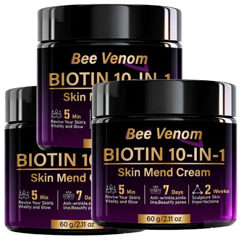Bee Venom Biotin 10-in-1 Skin Mend Cream, Anti-Wrinkle & Anti-Aging, Fast Revitalizing & Firming, 5 Min Glow
