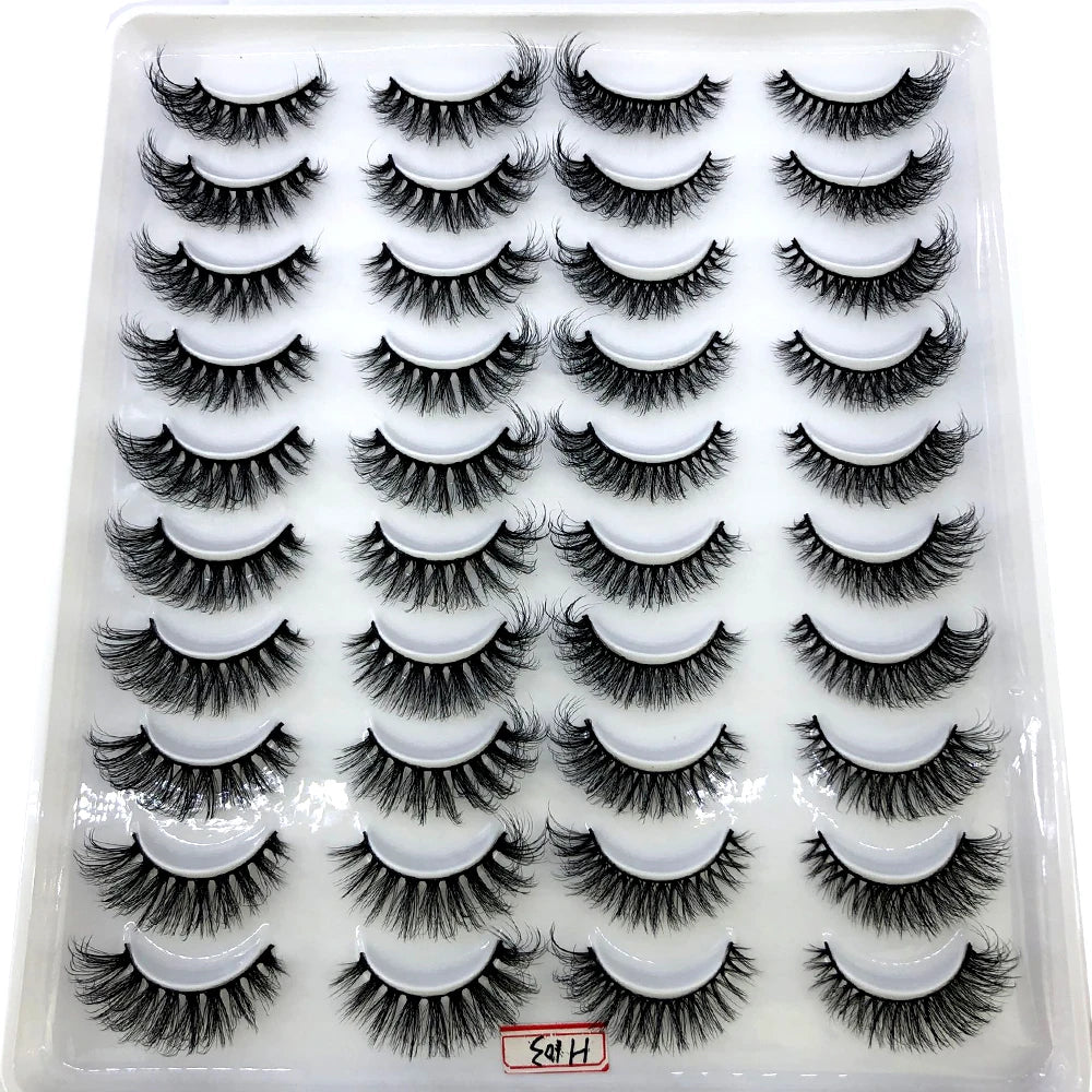 20 Pairs 3D Faux Mink Lashes Natural False Eyelashes Dramatic Fluffy Soft Wispy Volume Cross Reusable Eyelash MaKeup Tools