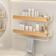 Wood Aluminum Waterproof for Bathroom Shelf Shelves Shampoo Makeup Storage Holder Accessories Kitchen Sorage Bath Accessories