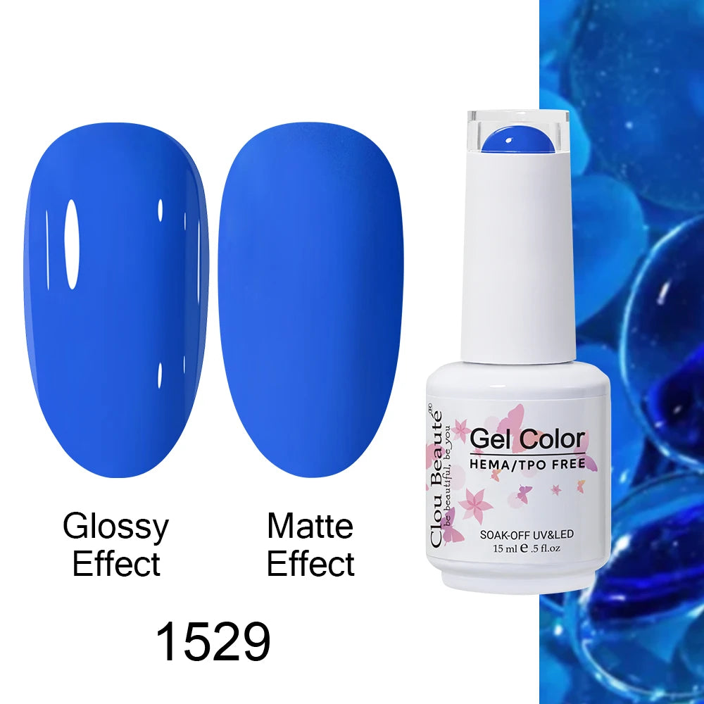 Clou Beaute Gel Nail Polish Neon Brown Royal Blue Red Green Pastal Nude Nail Art Varnishes Gel Lacquer Top Coat UV Gel Nail