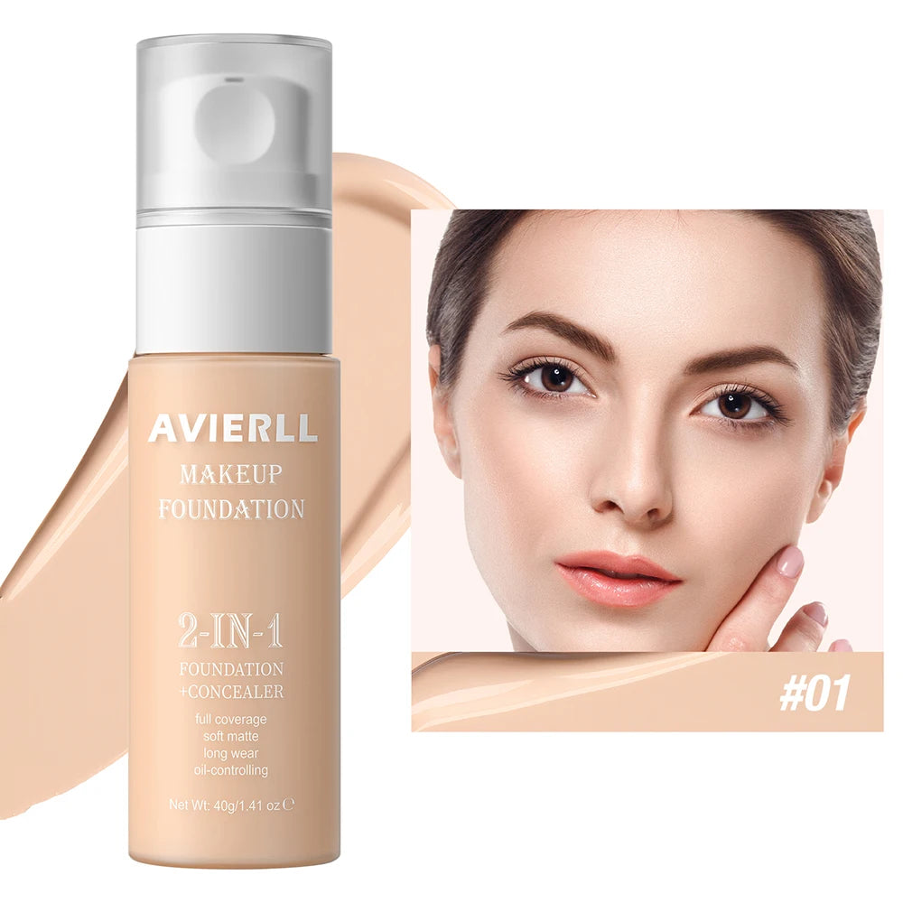 Moisturizing foundation, concealer, waterproof face makeup base, suitable for women's makeup, Halloween gift