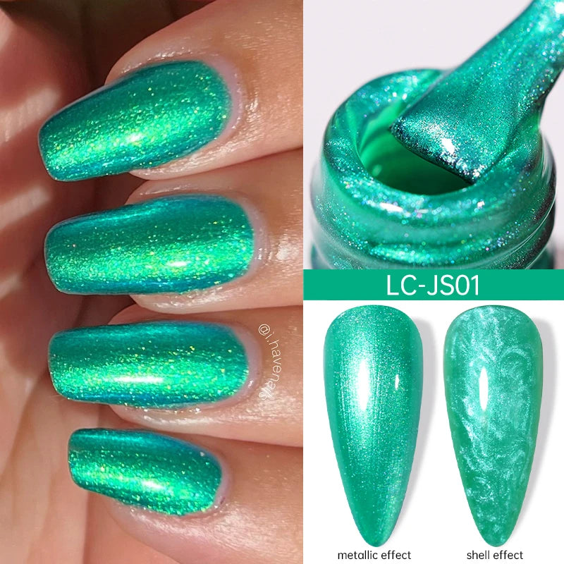 LILYCUTE 7ML Auroras Glitter Thermal Gel Nail Polish Temperature Color Changing Semi Permanent Soak Off Nail Art UV Gel Varnish