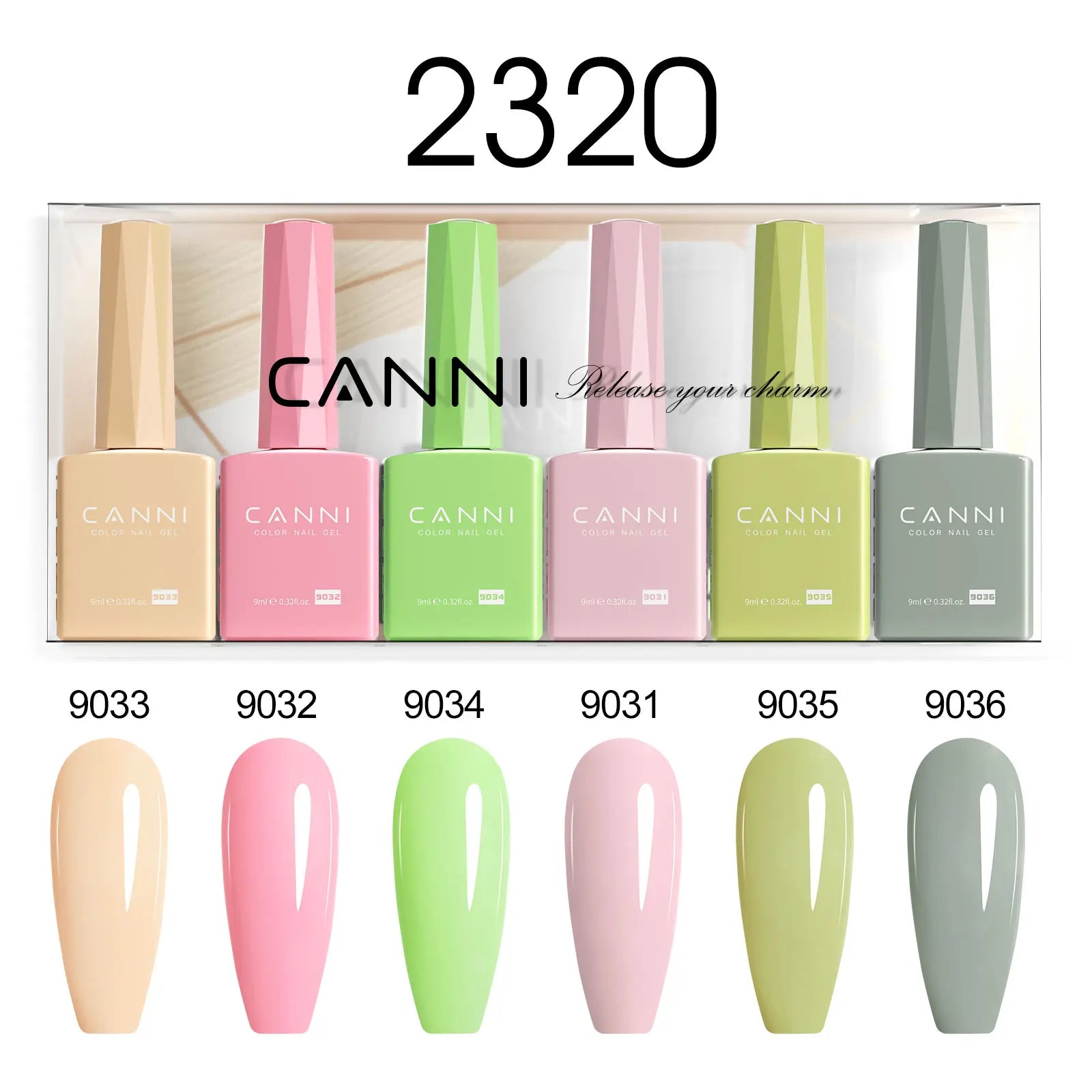 6pcs*9ml HEMA TPO FREE Nail Gel Polish CANNI Semi Permanent Jelly Pink Nude Color Gel Varnish Great Coverage UV LED Lacquer