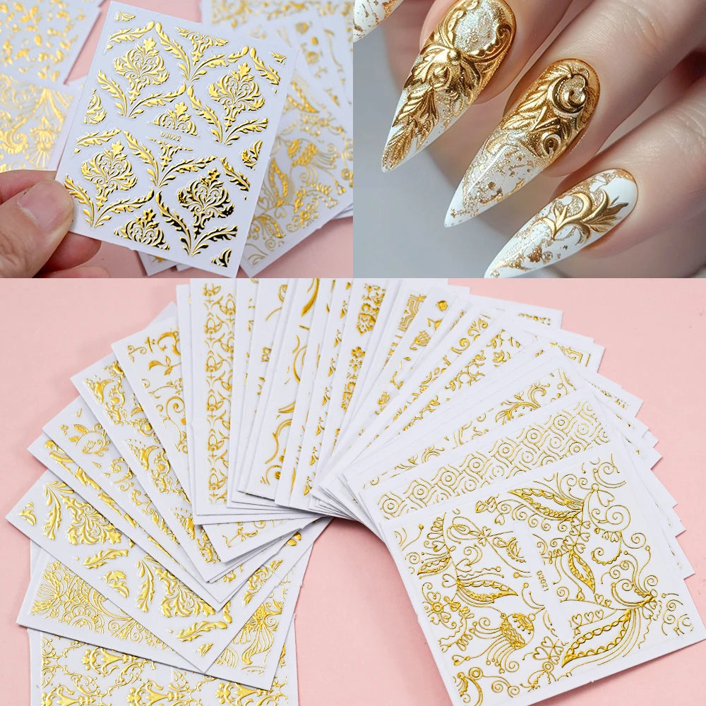 30Pcs 3D Halloween Cartoon Ghost Spider Bat Pumpkin Nail Stickers Mixed Punk Black Halloween Nail Decal 5x6cm Manicure Slider &*