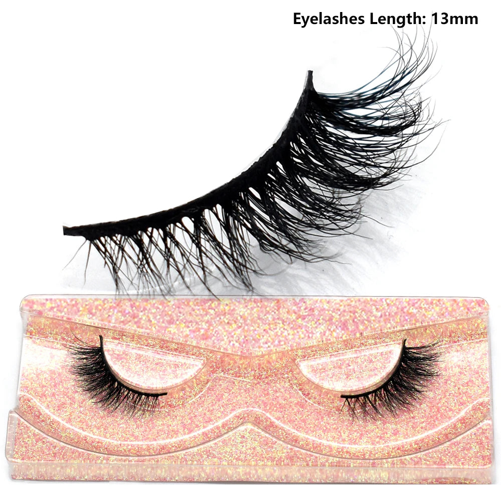 Half Lashes Short Mink Eyelashes Fluffy Soft False Eyelashes Wispy Cross Strip Eye Lashes Natural Mink Eyelash Extension Makeup