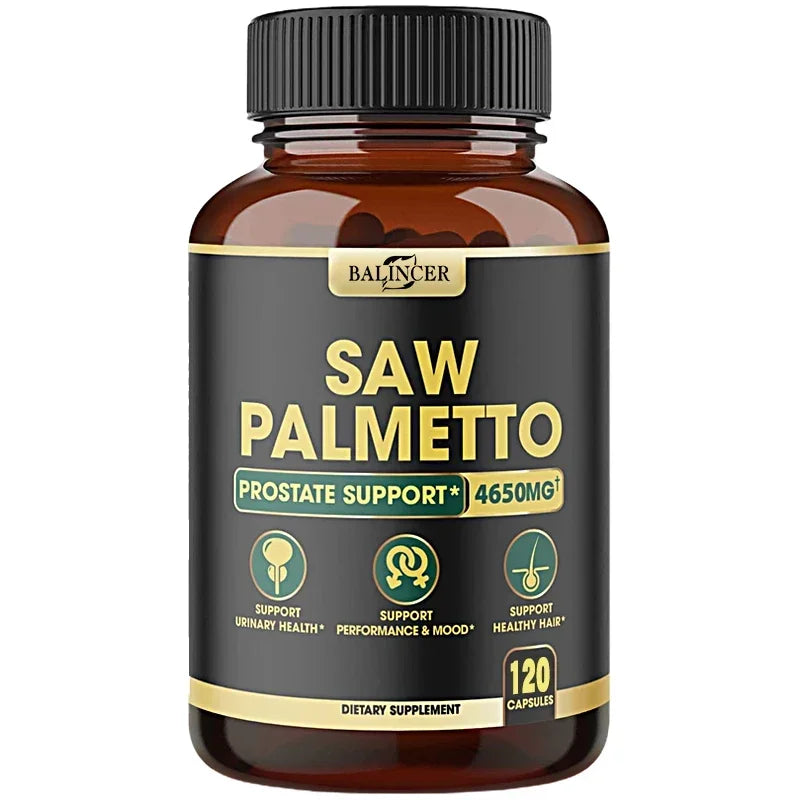 Balicer Saw Palmetto Capsules for Men's Prostate Health, Hair Growth, Urinary Tract Health, Non-GMO Gluten-Free