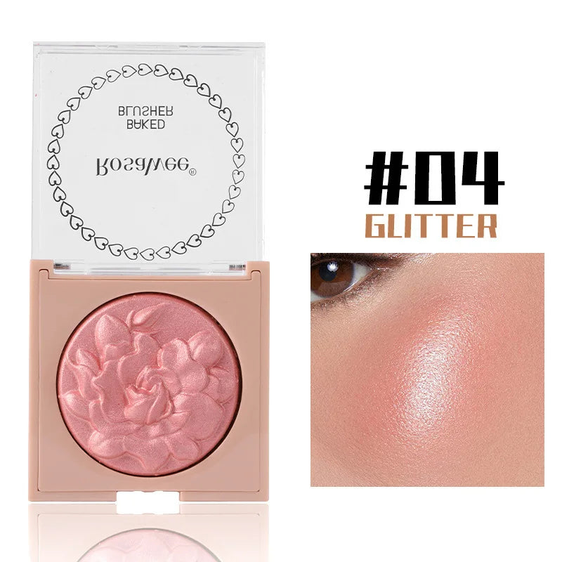 Multi-Color Glossy Blush Highlighter, Baking Process, Moisturizing and Glossy Makeup Effect, with Pearlescent Brightening Effect