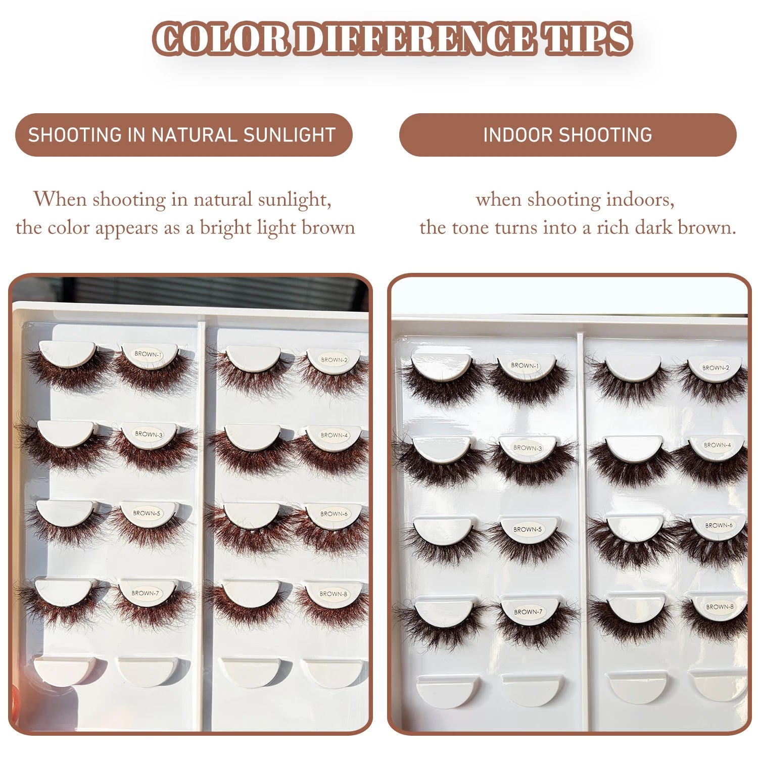 RED SIREN Brown Fluffy Mink Lashes 2026 New Design Luxurious Soft Natural Strip Lashes Cosplay Mink False Eyelashes Supplies