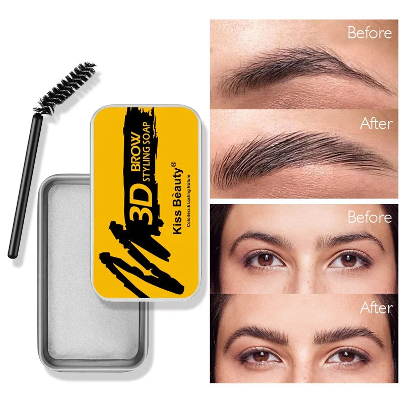 1PC Natural Colourless Styling Eyebrow Wax Relaxing Eyebrow Fixing Soap Transparent Long Lasting Plants Oil Eyebrow Defining Gel