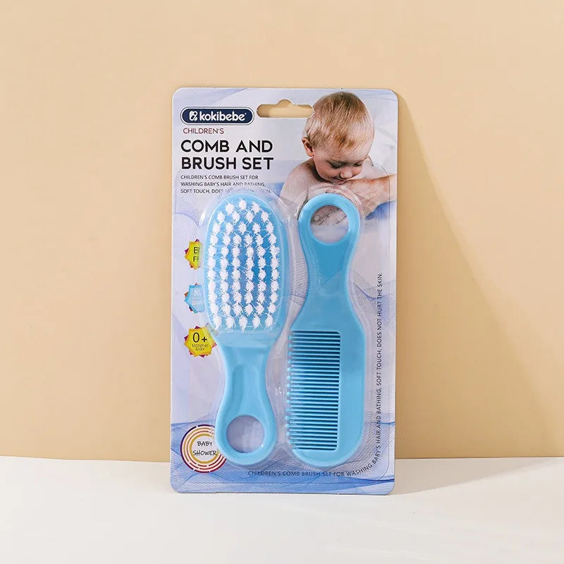 Newborn Safe Comb Brush Set: Gentle Grooming Kit for Baby Head Care, Anti-Cradle Cap with Massage Function, Bristles for Infants