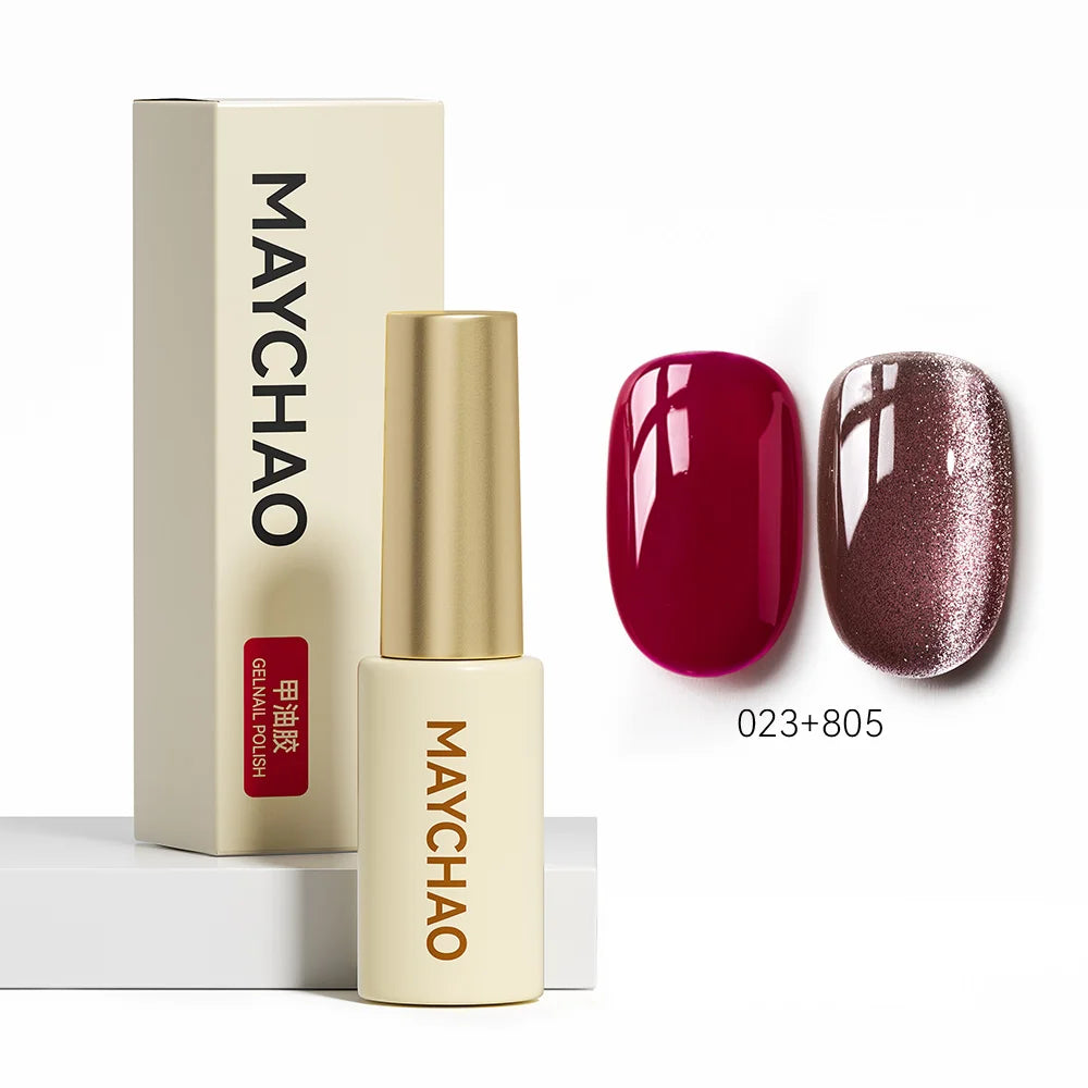 MAYCHAO 5ML Gel Nail Polish 9D Laser Diamond Glitter Cat Eye Gel Semi-Permanent Soak Off UV LED Gel Nail Manicure Tools Nail Art
