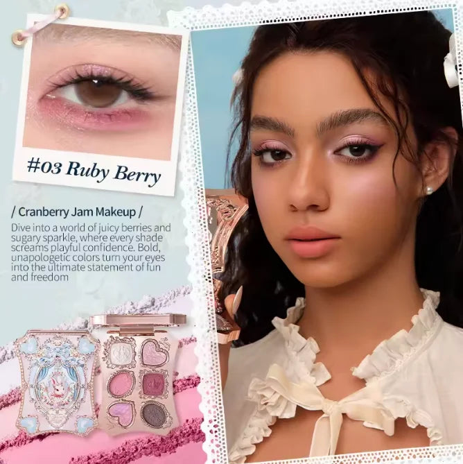 Flower Knows Shell's Jewel Collection 6-Color Eye Shadow Makeup Palette Pressed Glitter Eyeshadow Paletas Flowerknows