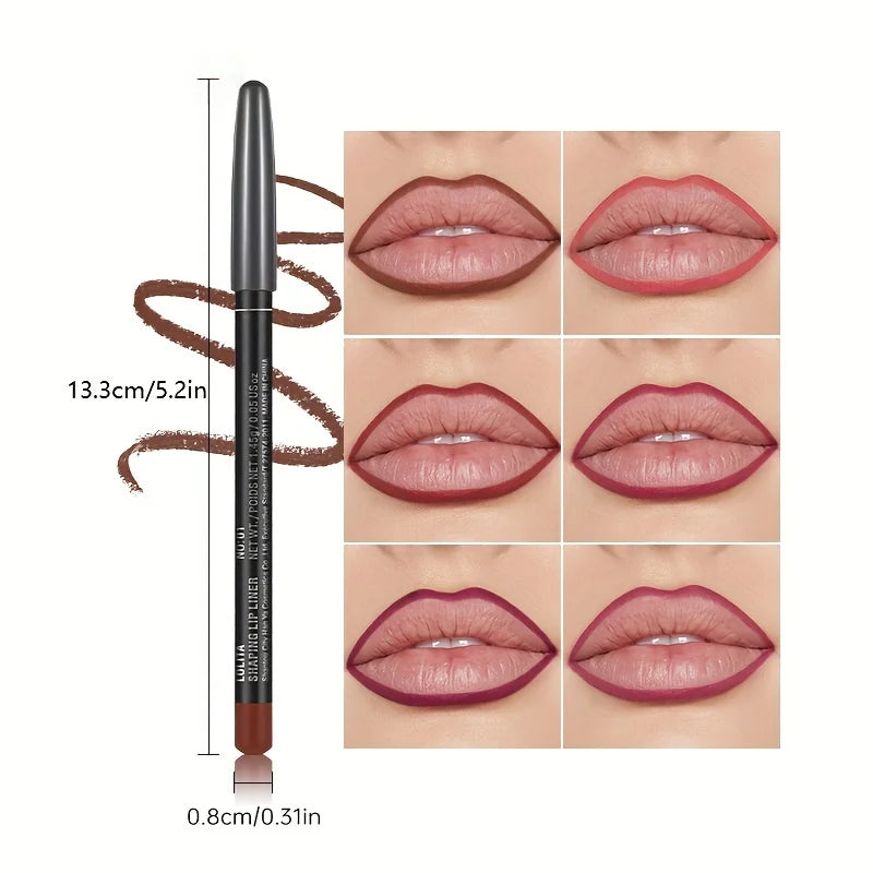 Matte Lip Liner Pencil, Waterproof Long Lasting Non-Fading Smooth Velvet Lip Liner for Outline and Filling, Lip Makeup Tool