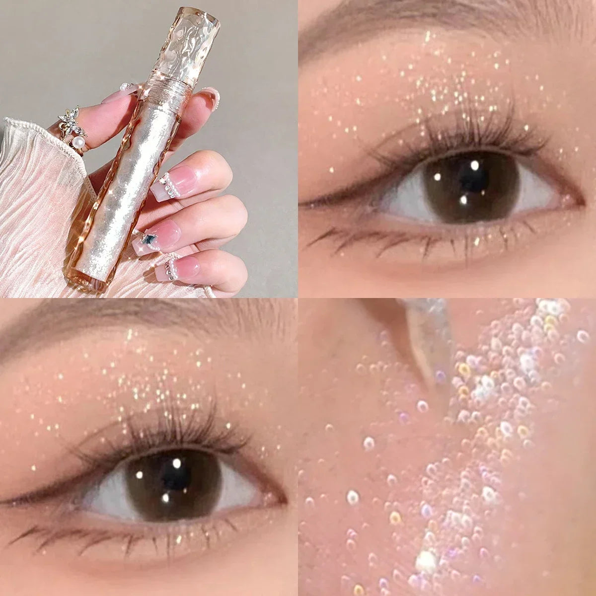 HISYI Colorful Star Flash Eyeshadow Pearlescent Sequins Brighten the Eye Silkworm Monochrome Eyeshadow Liquid High Gloss Makeup