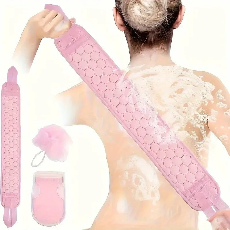 3pcs/set Bath Exfoliating Set Bath Towel Gloves Bath Flower Household Removal Combo Set Body Scrubber Bathing Accessories