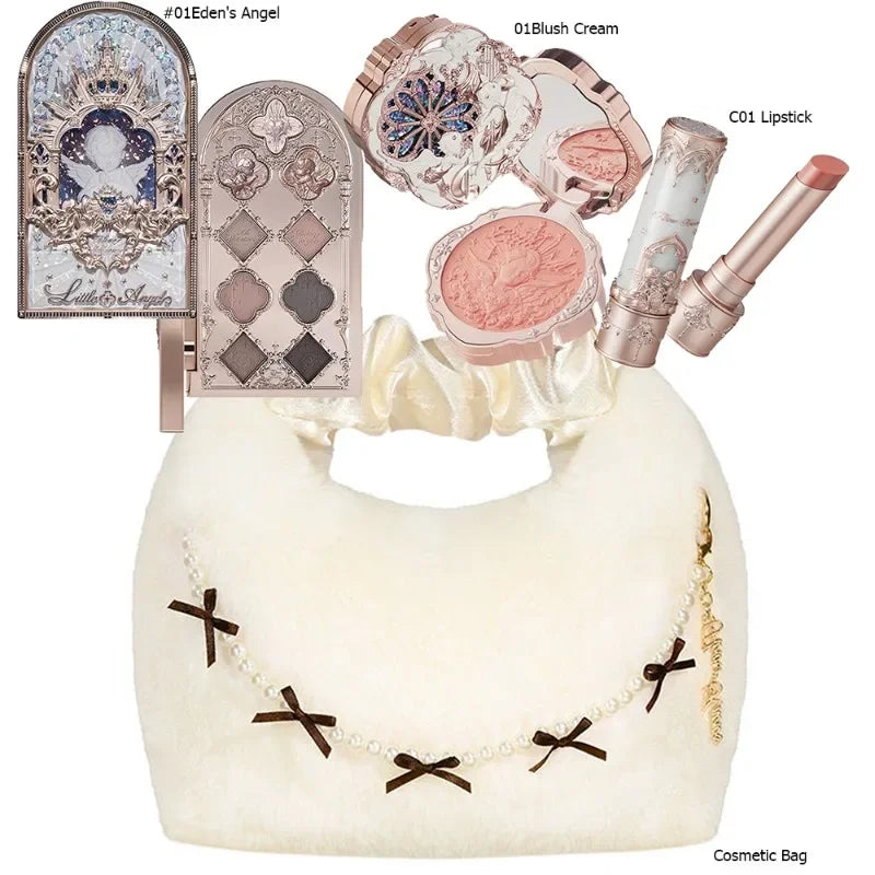 Makeup Flower Knows Set Swan Ballet Series Six Color Eyeshadow Palette Embossed Blusher Shine Lipstick Kit With Bag All In