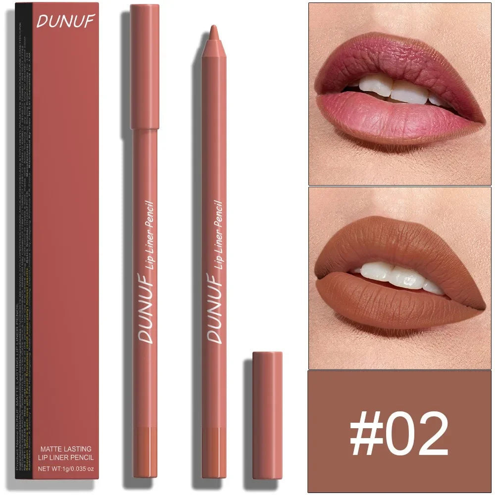 24 Colors Foaming Lipliner Durable Waterproof Soft Mist Lipstick Pen Gentle Pink Brown Purple Colors Matte Lip Contouring Pencil