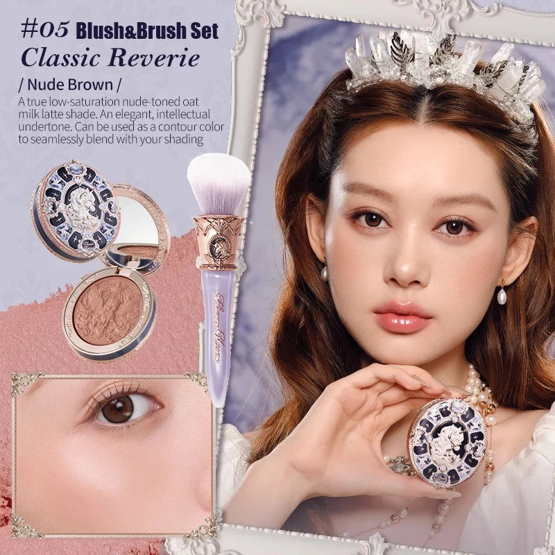 Makeup Flowerknows Shell Pearl Collection Silk Satin Blusher Lightweight Highly Pigmented Blush Powder Long Lasting Face Blushes