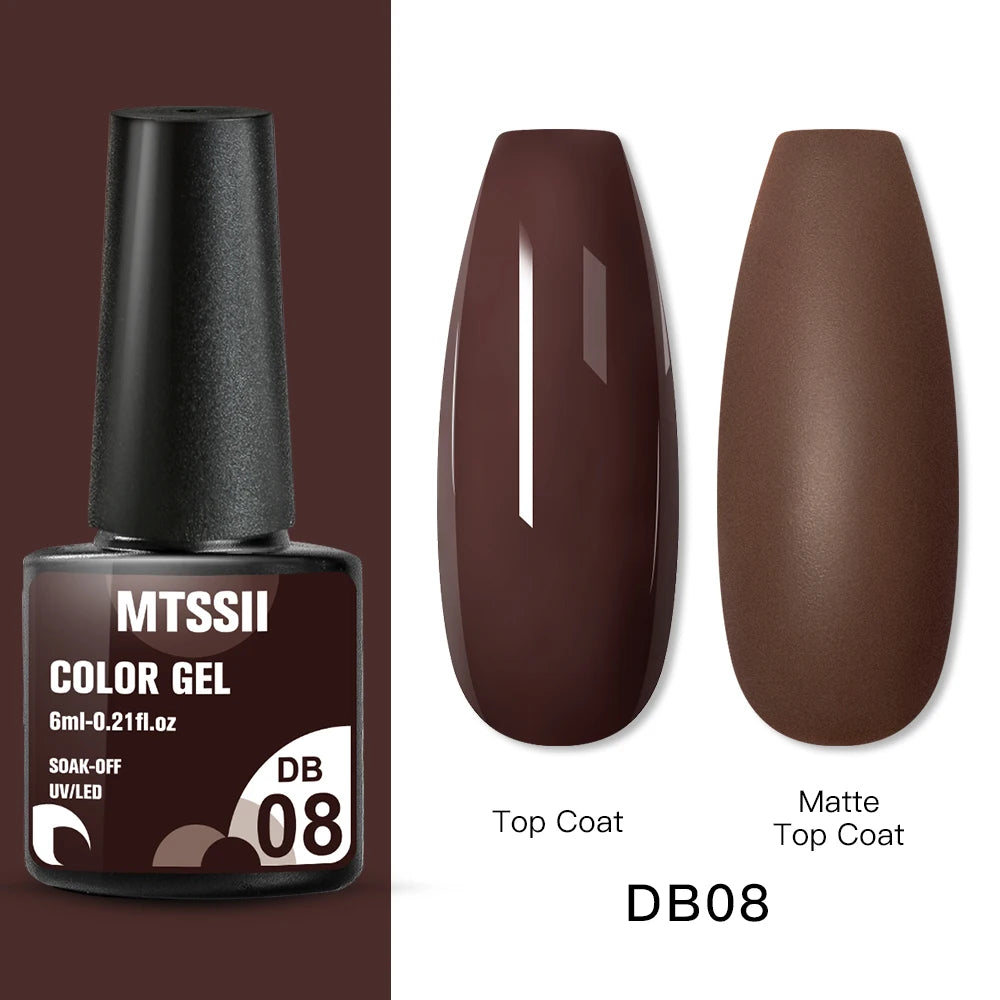 Mtssii 6ML Reflective Gel Nail Polish Shiny 14 Colors Semi-permanent UV Gel varnish Hybrid Nail Polish for Nail Art Manicure