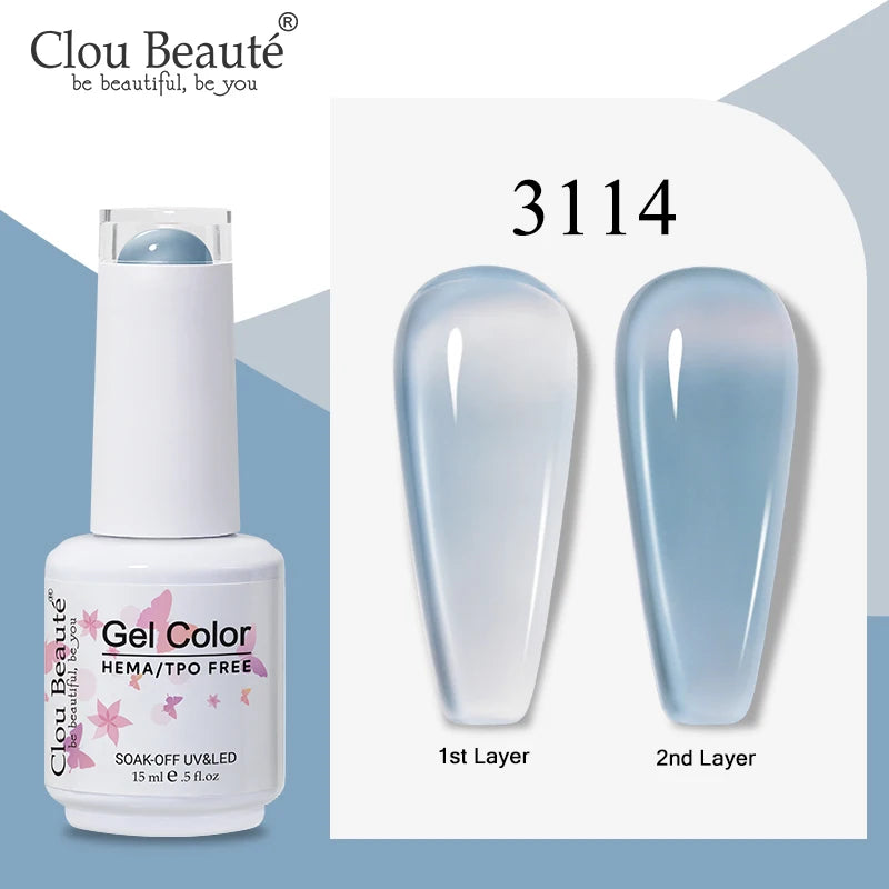 Clou Beaute Semi-transparent Jelly Color UV Gel Manicure Gel Nail Nail Supplies For Professionals Semi-permanent Varnish 15ml