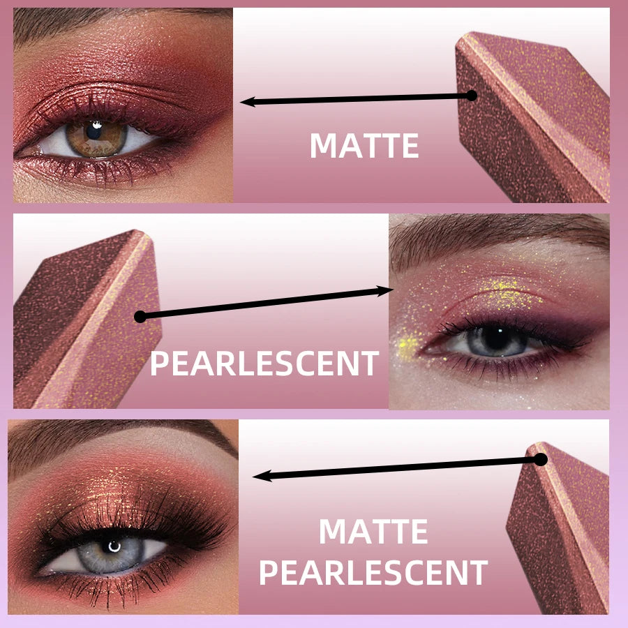 Two-tone Color Pearlescent Brown Eyeshadow 2 in 1 Pencil Stick Shimmer Eye Shadow Pen Korean Makeup Long Lasting Cosmetic Gifts