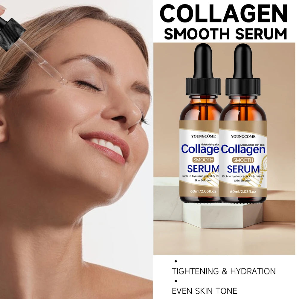 2PCS Hyaluronic Acid & Retinol Collagen Serum - Hydrating Face Care for All Skin Types - Daily Moisturizing Solution