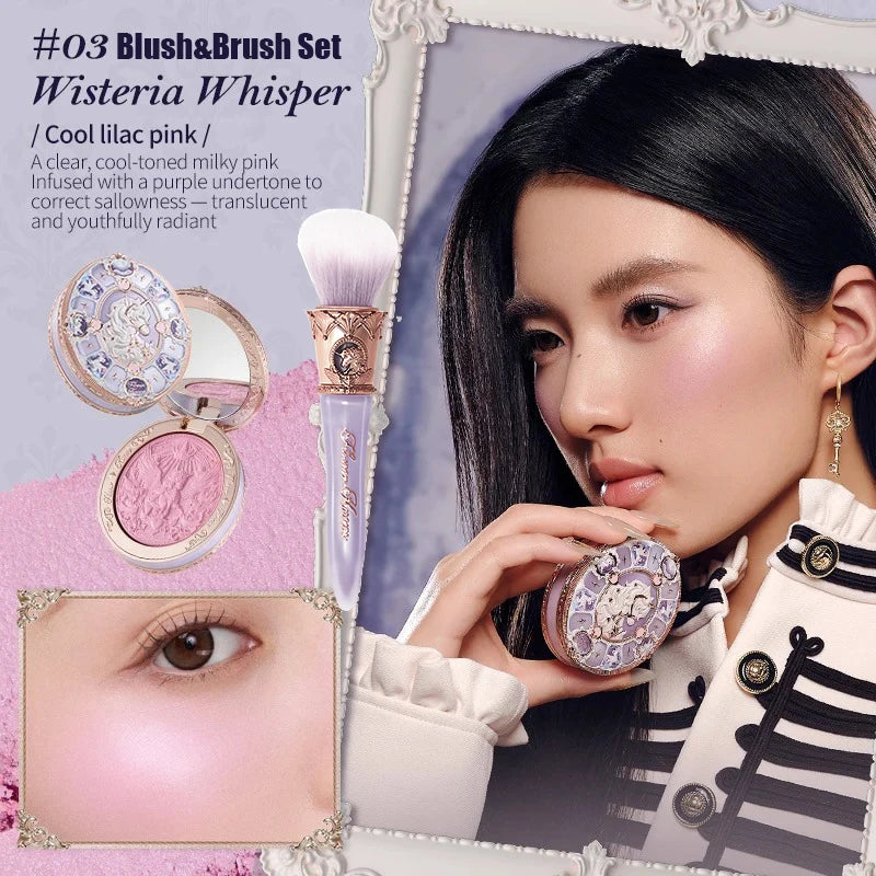 Makeup Flowerknows Shell Pearl Collection Silk Satin Blusher Lightweight Highly Pigmented Blush Powder Long Lasting Face Blushes