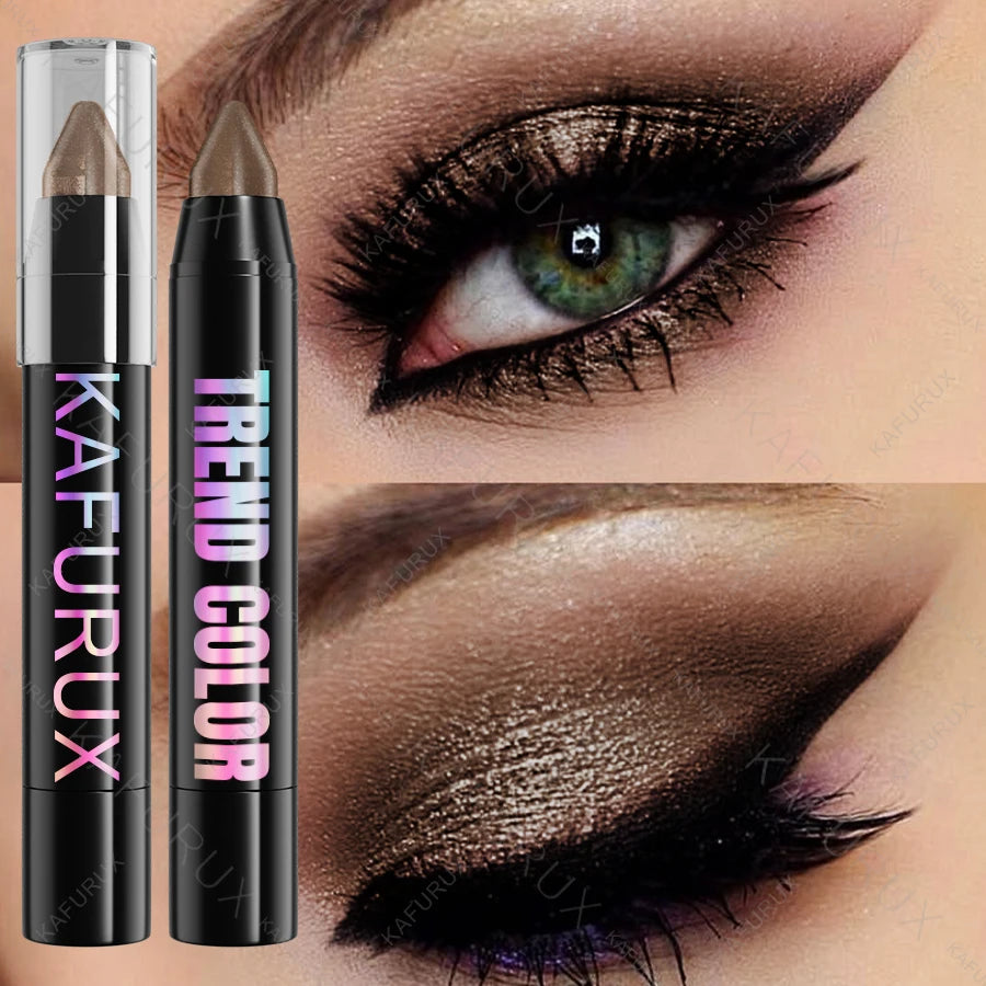 19 Colors Glitter Eye Shadow Pen Waterproof Metallic Matte Nude Eye Shadow Korean Makeup Gifts Purple Blue Brown Green Cosmetic