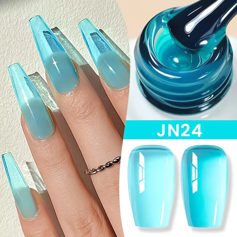 BORN PRETTY 10ml Translucent Color Gel Polish Jelly Nude Autumn Jelly Amber Semi Permanent UV Gel Nail Art Soak Off Gel Varnish