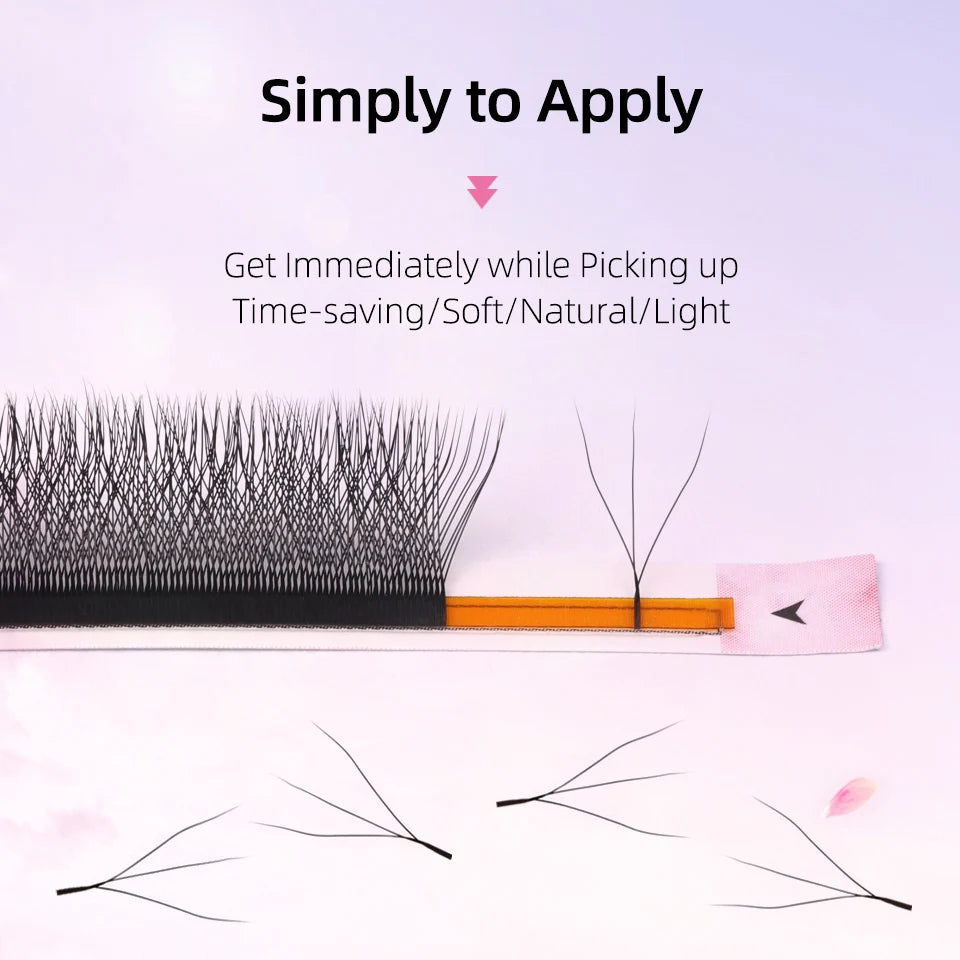 NEW Brown 3D Fairy W-Shaped Eyelash Extension Brown 4D Hand Woven Lashes Premade Fans 2D 5D Clover Eyelash 3D Fairy Spike Lashes