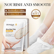 BIOAQUA White Rice Foot Mask Anti Wrinkle Moisturizing Foot Peeling Mask Exfoliating Feet Spa Pedicure Exfoliant Feet Skin Care