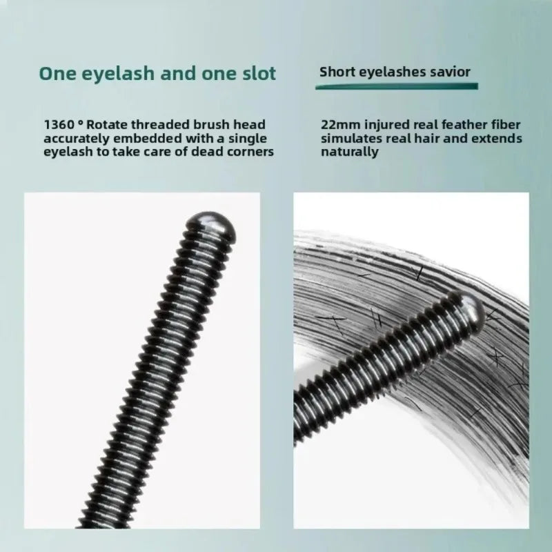 Steel Tube Mascara Silk Fiber Ultra-Fine Spiral Brush Black Waterproof Lasting Curling Fast Dry Eyelash Extensions Eyes Makeup